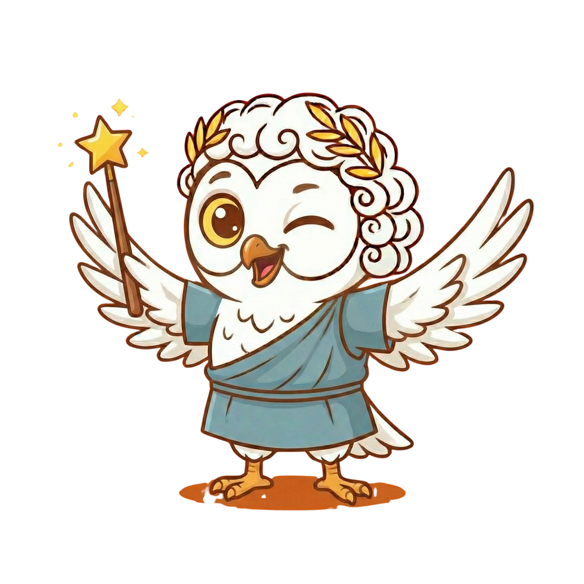 Némos owl mascot with daily routine